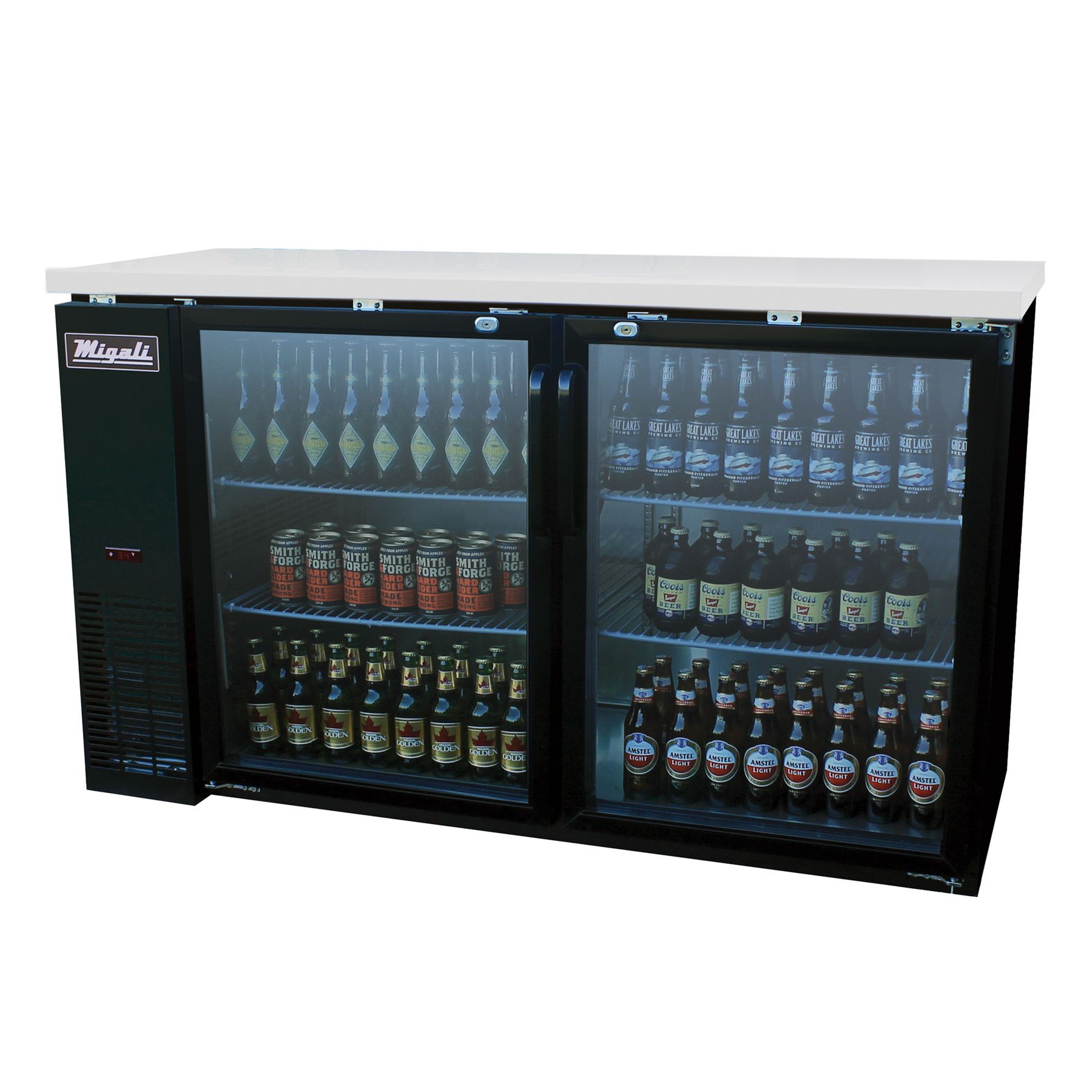 48″ Glass Door Back Bar Refrigerator Migali