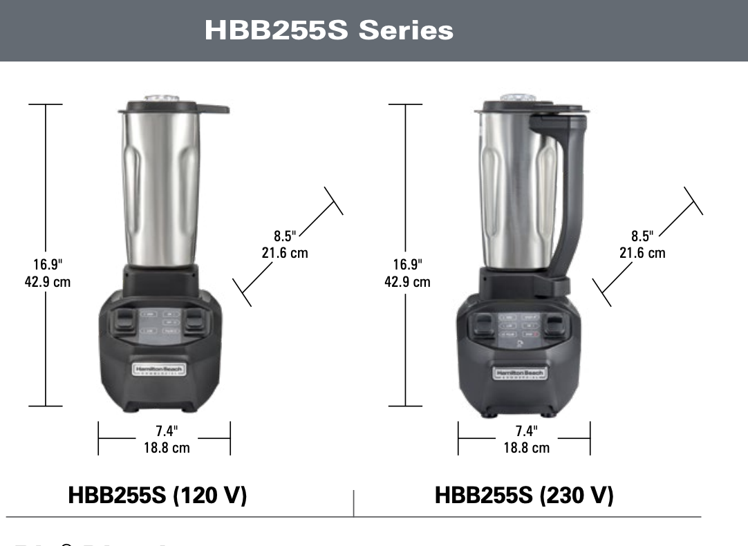 Hamilton Beach HBB255S Rio Commercial Bar Blender (Stainless Steel) - Image 2