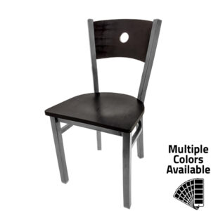 Oak Street Manufacturing SL2150CCS-B Bullseye Wood Back Chair with Clear Coat Frame