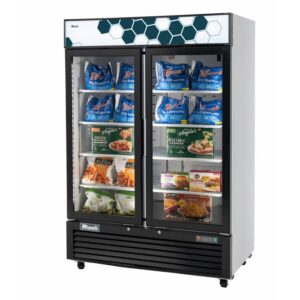 Migali C-49FM-HCE Competitor Series 2 Door Glass Door Merchandiser Freezer, 49 Cu Ft
