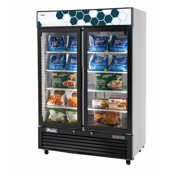 Migali C-49FM-HCE Competitor Series 2 Door Glass Door Merchandiser Freezer, 49 Cu Ft