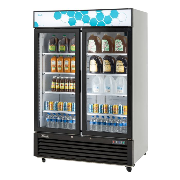 Migali C-49RM-HC Competitor Series 2 Door Hinged Glass Door Refrigerator, 49 Cu Ft
