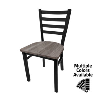 CM-234 Standard Ladderback Metal Chair - Black Powder Coat Frame
