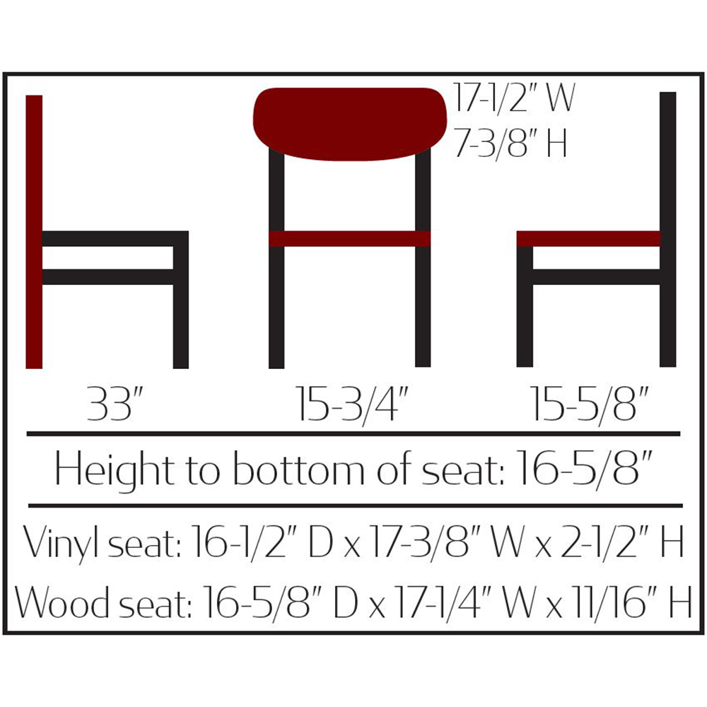 CM-262 Kidney Wood Back Chair with Black Frame - Image 2