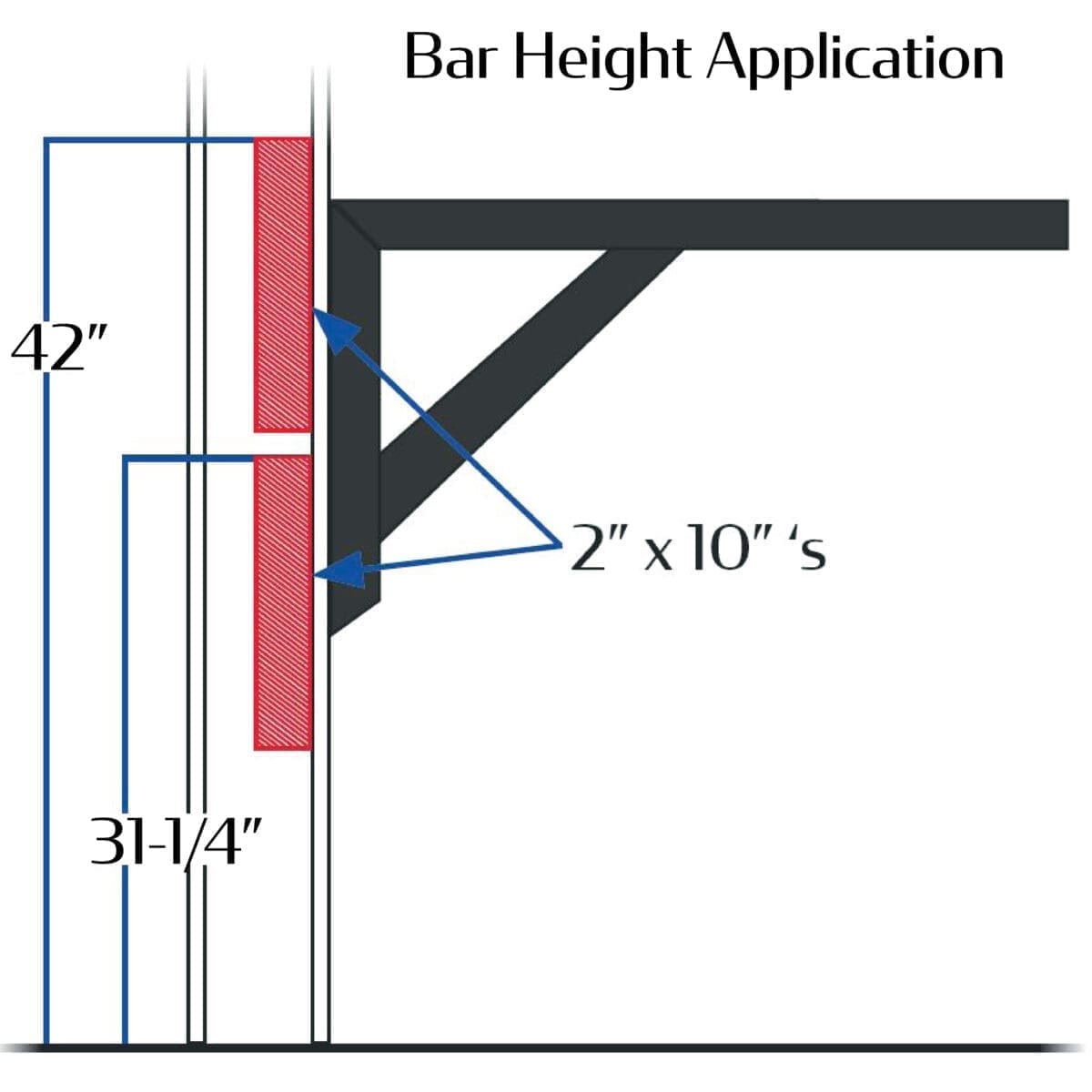 Cantilever Table Base - 27.5" L - Image 5