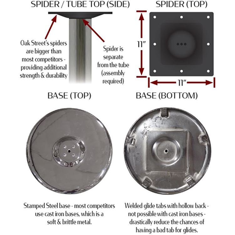 Chrome Plated Stamped Steel Disc Table Base - Image 2