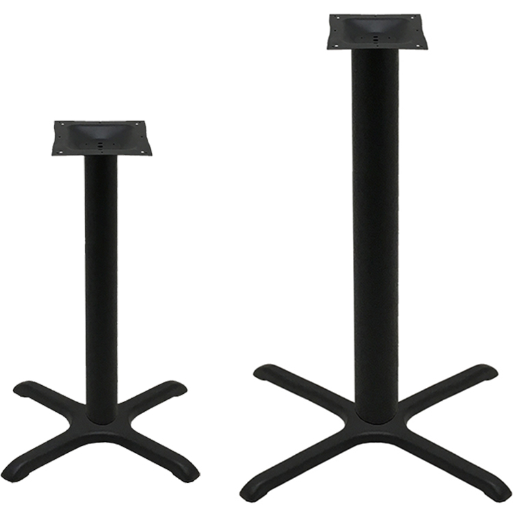 Black Stamped Steel Cross Table Bases