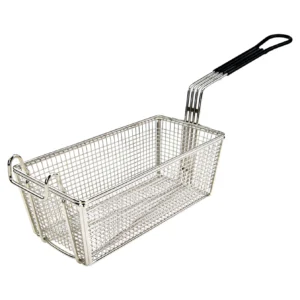 Nickel Plated Fry Basket - Black Handle