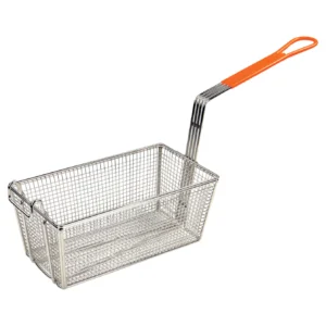 Nickel Plated Fry Basket - Orange Handle