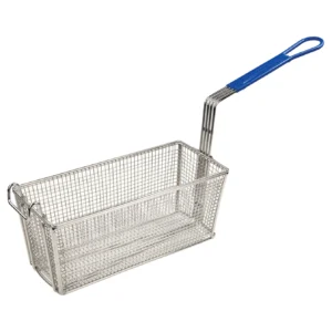Nickel Plated Fry Basket - Blue Handle