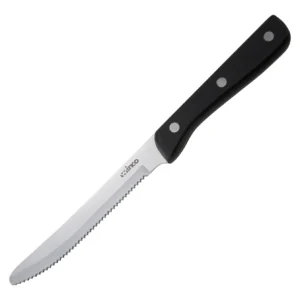 Winco K-80P Solid POM Handle Steak Knife, Round Tip, 5" Blade
