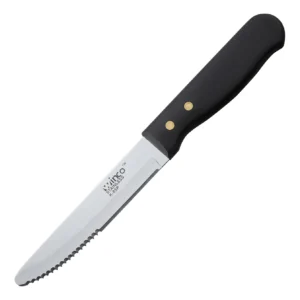 Winco K-85P Jumbo Steak Knives, Round Tip, Plastic Handle, 5" Blade