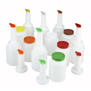 Winco PPB-2MX Liquor & Juice Pour Bottle Set, 2 Qt