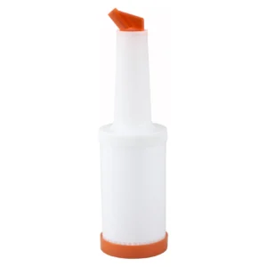 Winco PPB-2O Liquor & Juice Pour Bottle, 2 Qt, Orange