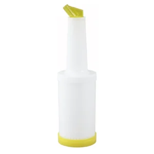Winco PPB-2Y Liquor & Juice Pour Bottle, 2 Qt, Yellow