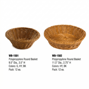 Woven Polypropylene Round Serving Basket - WB-1501 & WB-1502 Series