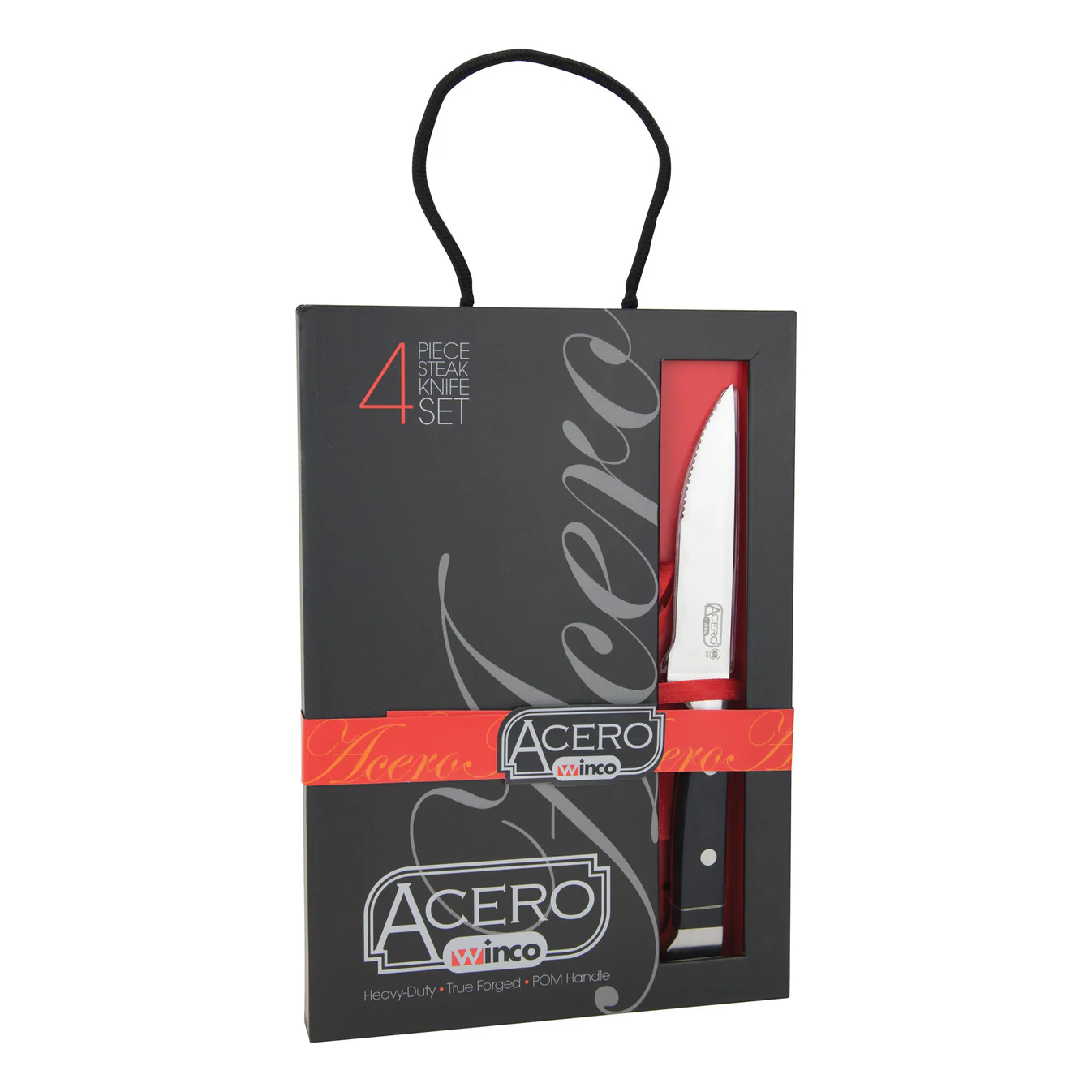 Winco SK-1 Acero Gourmet Steak Knives 4-pc Gift Pack, 5" Blade - Image 2