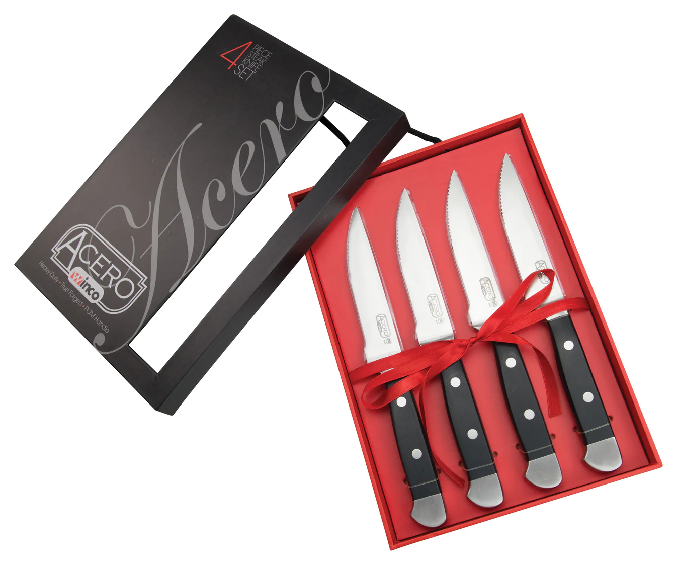 Winco SK-1 Acero Gourmet Steak Knives 4-pc Gift Pack, 5" Blade - Image 3