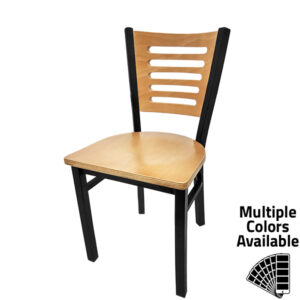 SL2150-5 5 Line Wood Back Chair with Black Frame