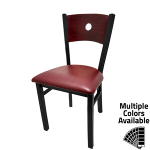 Oak Street Manufacturing SL2150-B Bullseye Wood Back Chair with Black Frame
