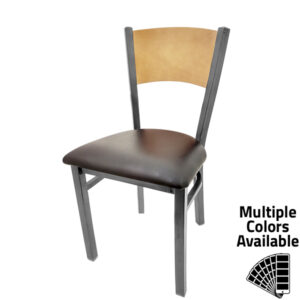 Oak Street Manufacturing SL2150CCS-P Plain Wood Back Chair with Clear Coat Frame