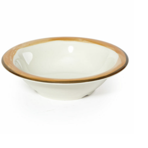 Kanello Orange Melamine Bowl with Diamond Ivory Base