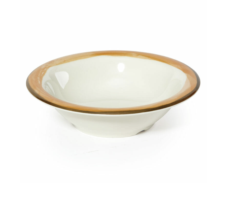 Kanello Orange Melamine Bowl with Diamond Ivory Base