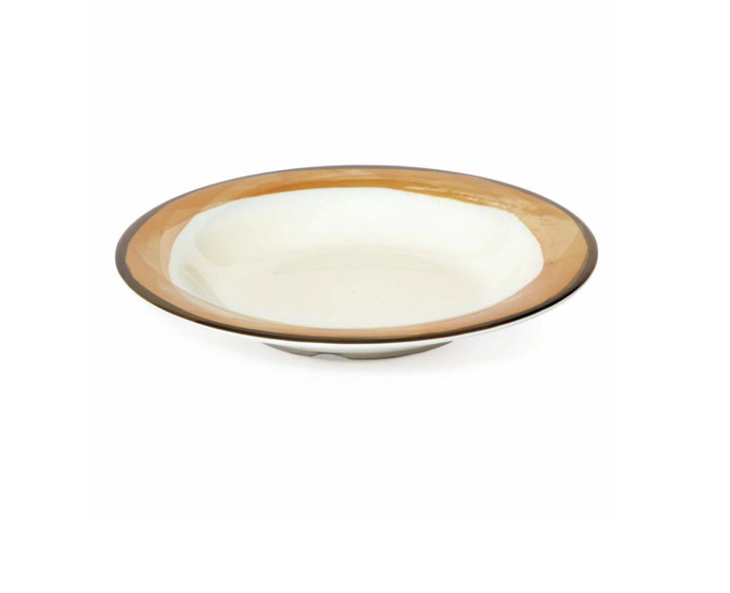 Kanello Orange Melamine Bowl with Diamond Ivory Base - Image 2
