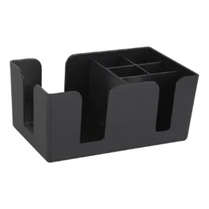 Winco BC-6 Black Plastic Bar Caddy, 6 Compartments