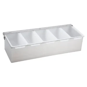 Winco CDP-5 Stainless Steel Condiment Holder, 5 Compartments