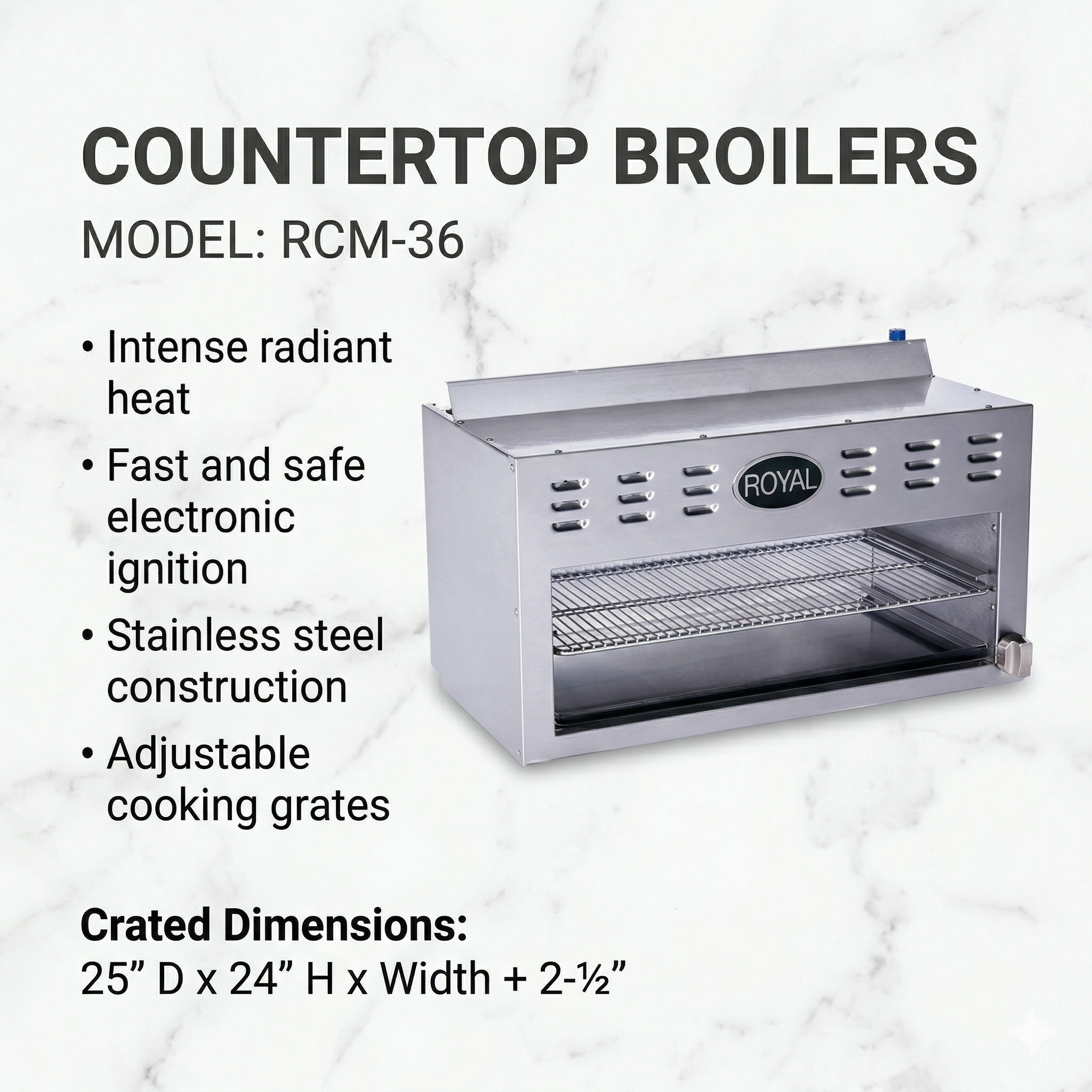 Royal Commercial Gas Cheesemelter Broiler - RCM Series