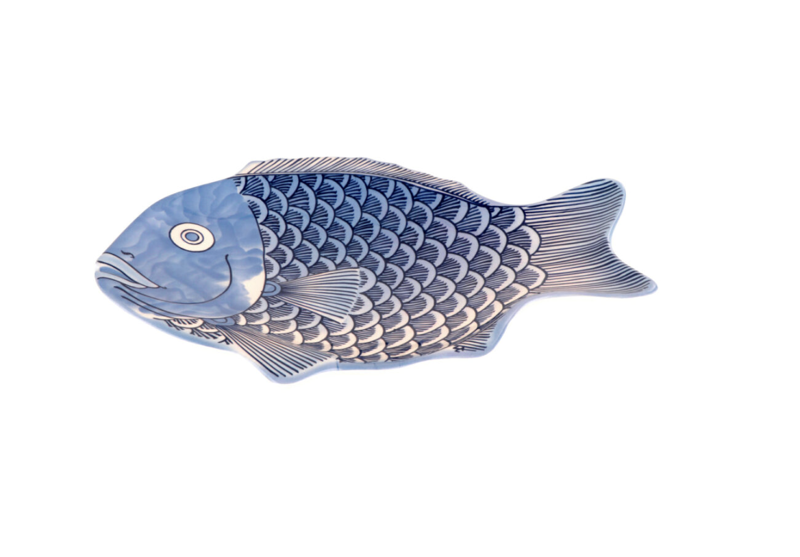 Blue Melamine Fish Platter