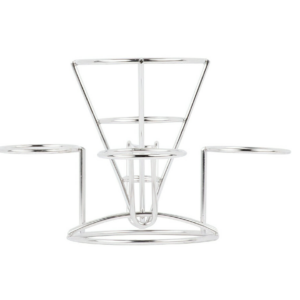 Wire Fry Cone with Built-In Ramekin Holders