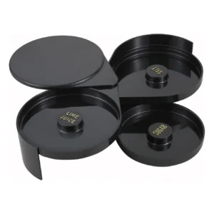 Winco GR-3 Black Plastic Glass Rimmer, 3-Tier, NSF