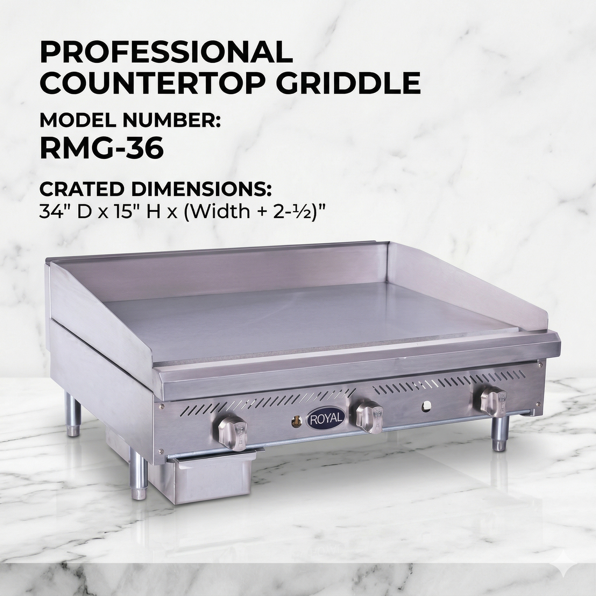 Royal Heavy Duty & Snack Manual Gas Griddles - RMG & RSMG Series