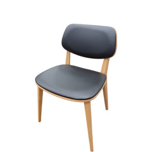 CW-0234 Harbor Chair - Natural Beech Frame with Black Vinyl