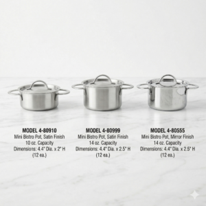 Mini Stainless Steel Bistro Pot with Lid