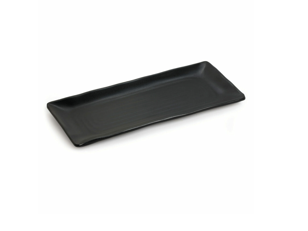 Nara Black Rectangular Melamine Platter - Image 3