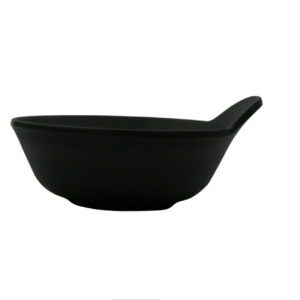 Nara Black Melamine Bowl with Handle