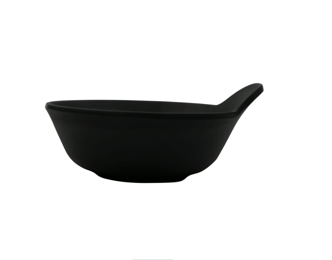 Nara Black Melamine Bowl with Handle