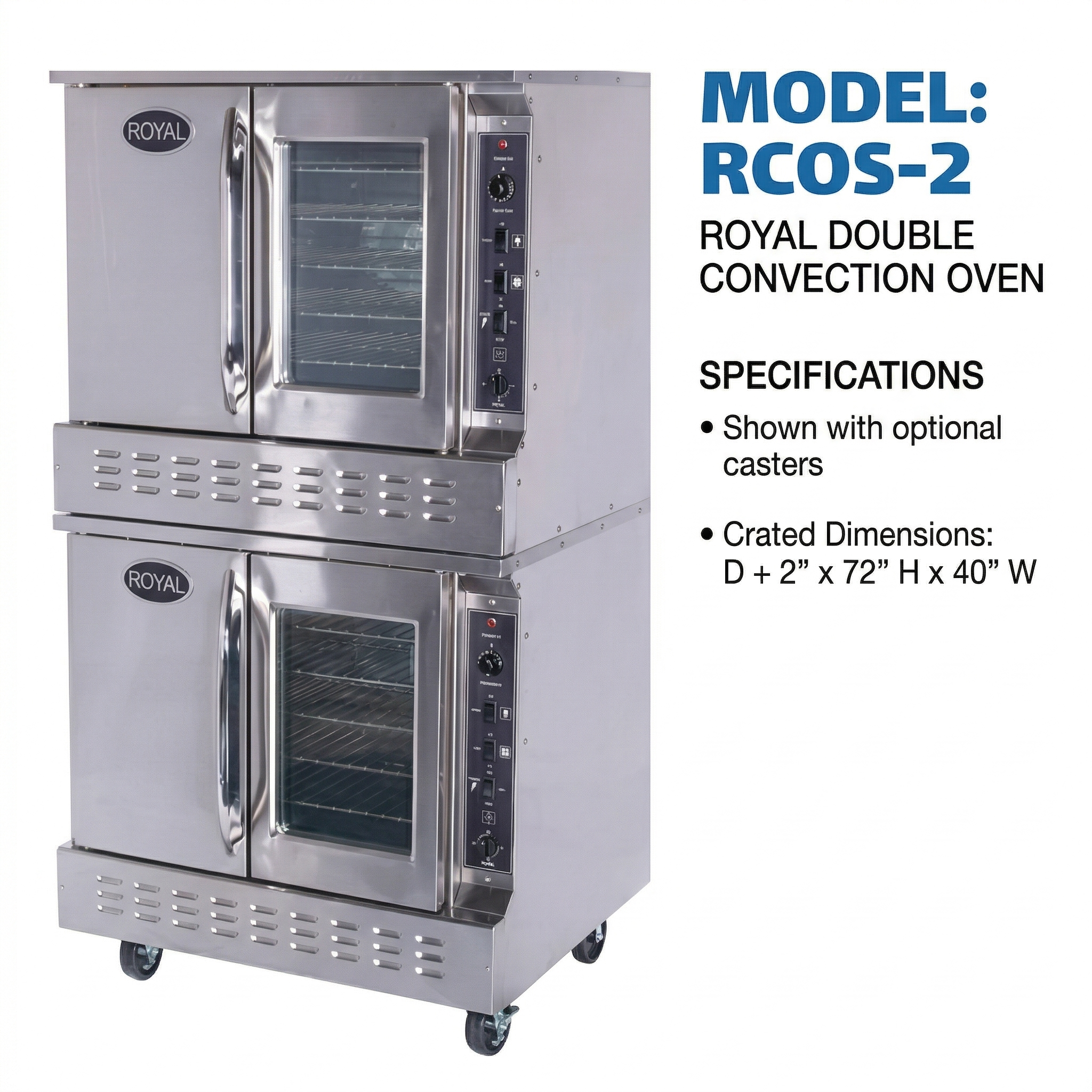 Royal Commercial Gas Convection Ovens - Standard & Bakery Depth