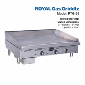 Royal Heavy Duty & Snack Thermostatic Gas Griddles - RTG & RSTG Series