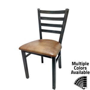 CM-234R Rustic Ladderback Metal Chair - Clear Coat Steel Frame