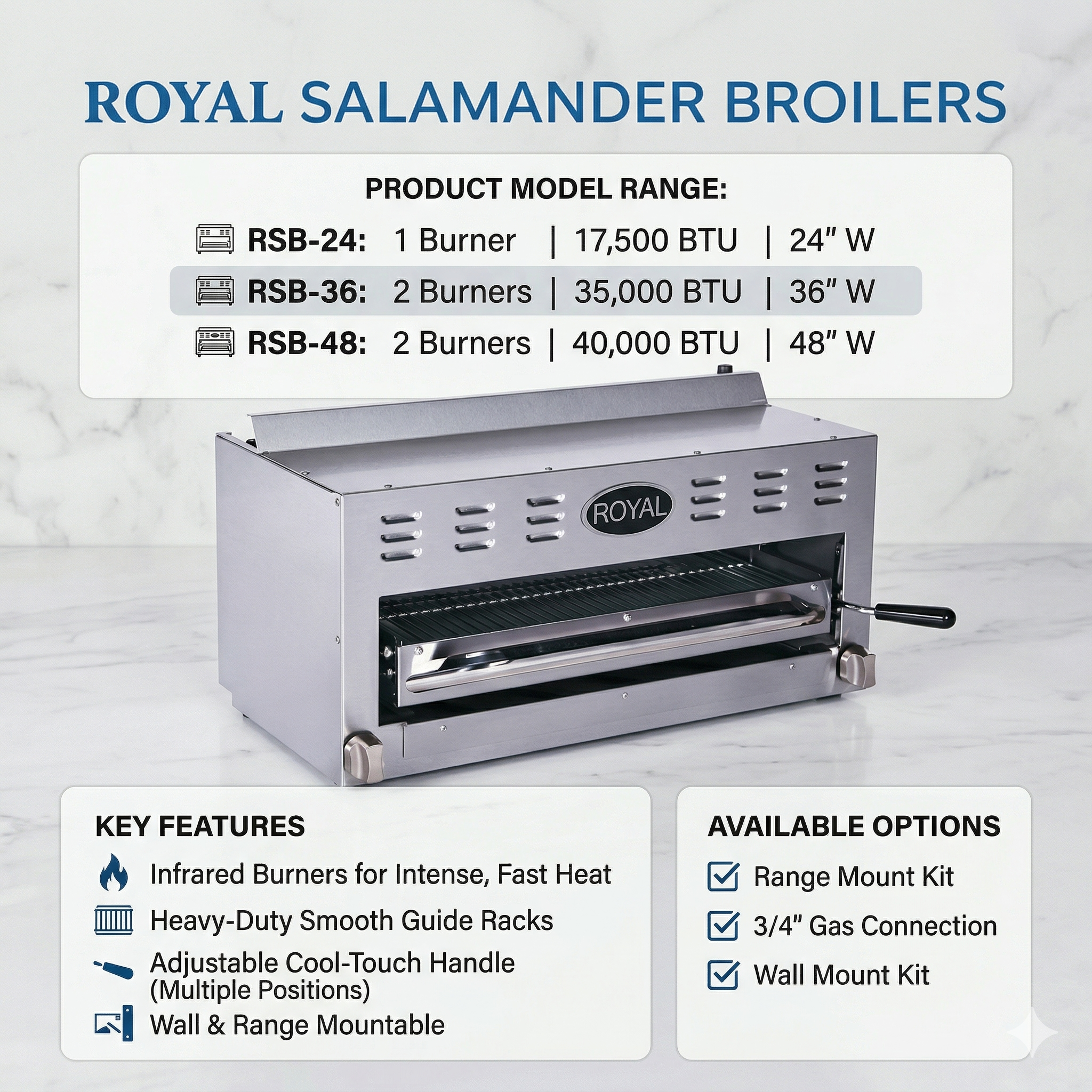 Royal Commercial Gas Salamander Broiler - RSB Series - Image 3