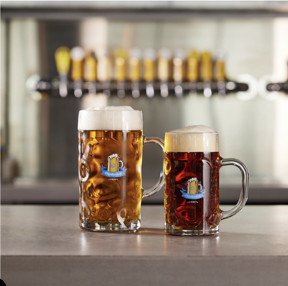 Libbey Oktoberfest Dimpled Beer Mugs with Decorating Area - Image 3
