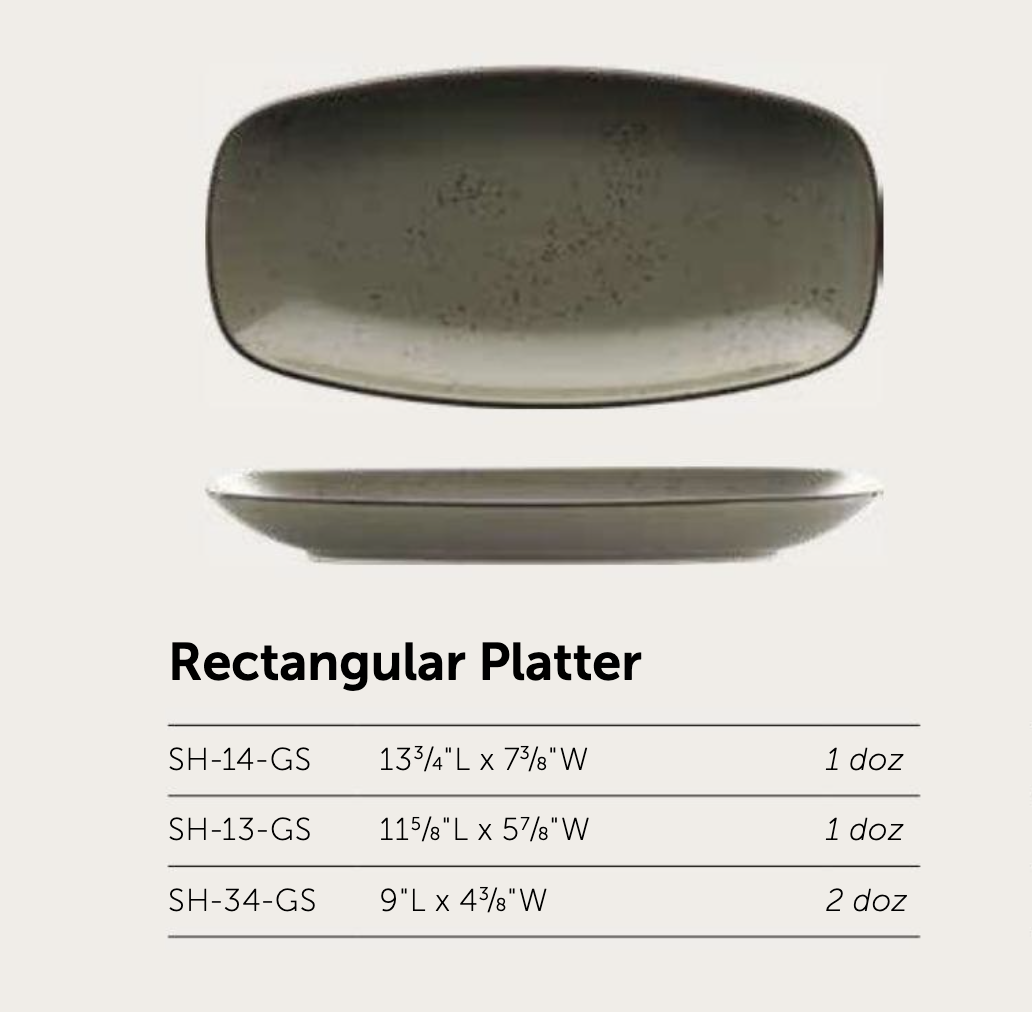 Itinow Green Smoke Reactive Glaze Rectangular Platter - Image 2