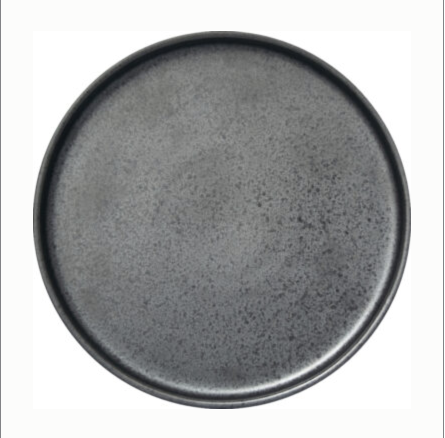 Carbon Black Reactive Glaze Wall Plate