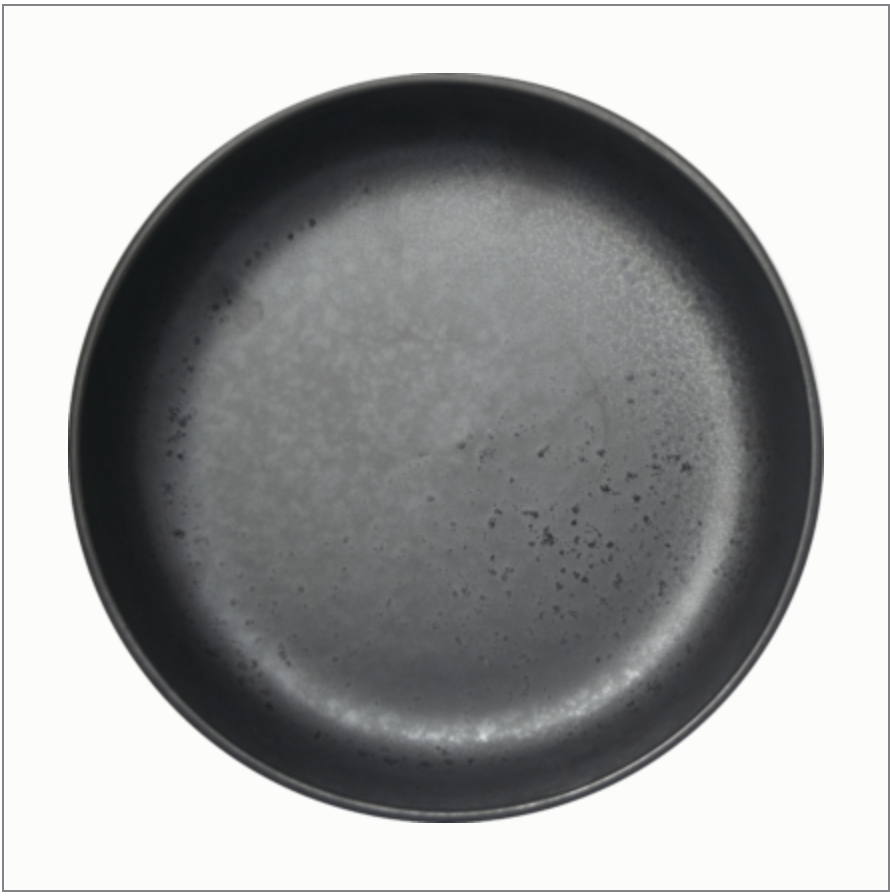 Carbon Black Reactive Glaze Deep Bowl