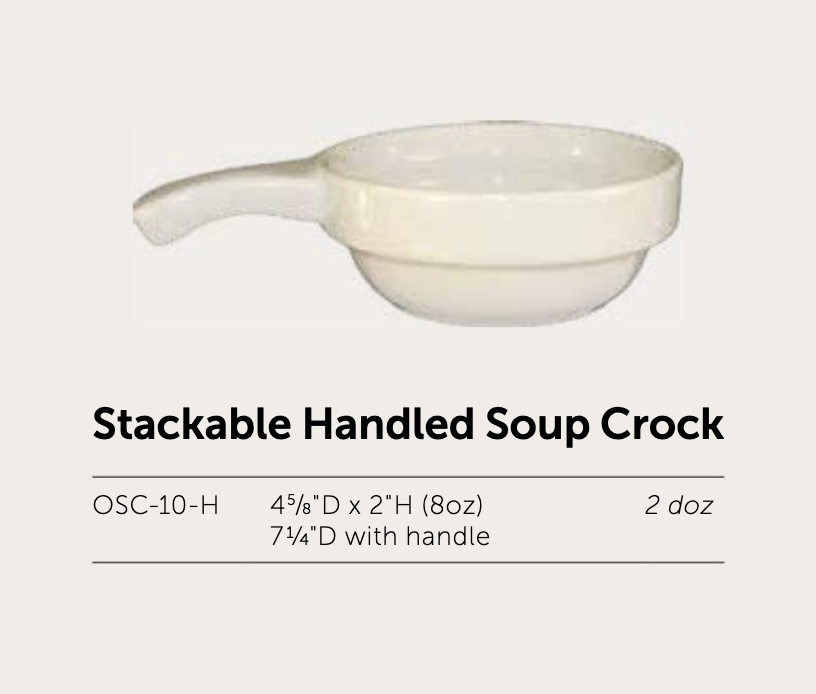 American White Bakeware Stackable Handled Soup Crock (8 oz) - Image 2