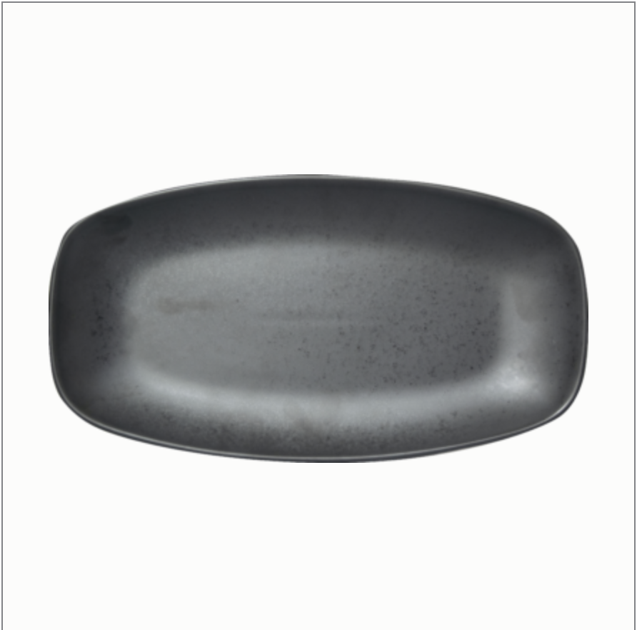Carbon Black Reactive Glaze Platter